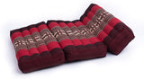 GABUR Foldable Meditation Cushion, 100% Kapok, Red Elephants