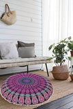 Hemsi-77 Floor Pillow Cover Decorative Mandala Pillow Sham Camel Indian Bohemian Ottoman Poufs Cover Pom Pom Pillow Cases Outdoor Cushion Cover