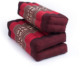 GABUR Foldable Meditation Cushion, 100% Kapok, Red Elephants